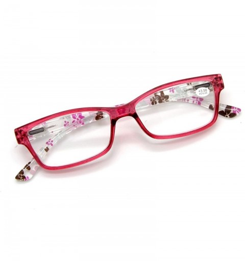 Rectangular Women's Specs Rectangular Small Flowers Prints Spring Hinges Reading Glasses Reader - Black & Red - C11864IIOS8 $...