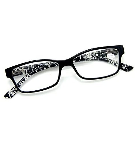 Rectangular Women's Specs Rectangular Small Flowers Prints Spring Hinges Reading Glasses Reader - Black & Red - C11864IIOS8 $...