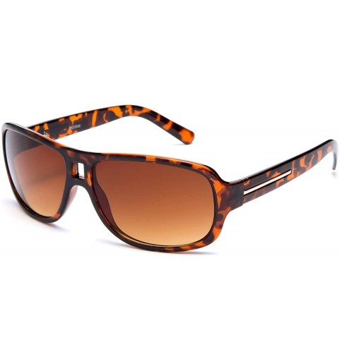Oval "Clarify" Fashion Round Pilot Style Sunglasses with UV 400 Protection - Tortoise - CW12N4138L7 $21.65