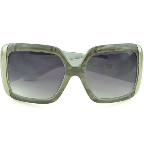 Butterfly Women's Celebrity Style Sunglasses - Oversized Retro Style - Smoke-i - CA129K9JXLZ $8.50