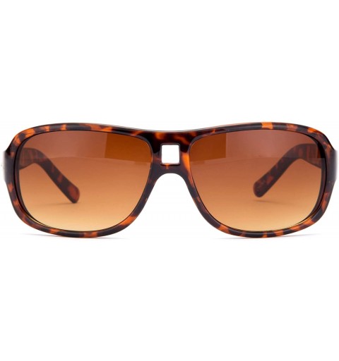 Oval "Clarify" Fashion Round Pilot Style Sunglasses with UV 400 Protection - Tortoise - CW12N4138L7 $9.62