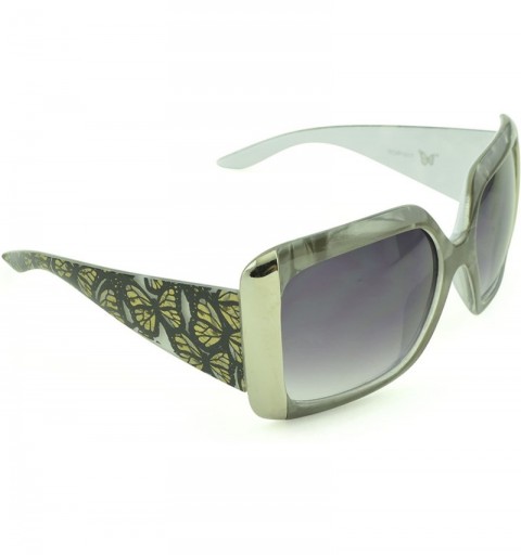 Butterfly Women's Celebrity Style Sunglasses - Oversized Retro Style - Smoke-i - CA129K9JXLZ $8.50