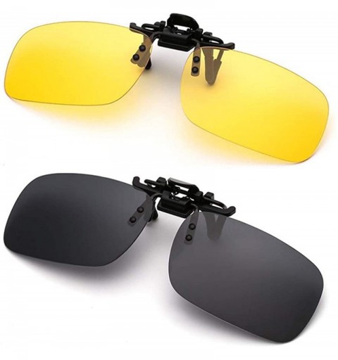 Round Polarized Clip-on Sunglasses Anti-Glare Driving Glasses for Prescription Glasses - Black ＆ Driving Glasses - CM18QH2RMS...