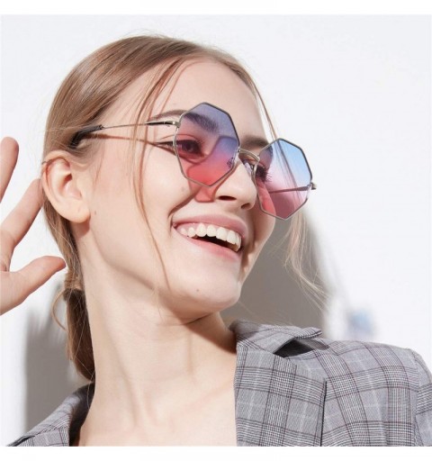 Rimless Rimless Irregular Sunglasses Lightweight Composite-UV400 Lens Glasses - Multicolor - CZ1903ZS6QA $16.31