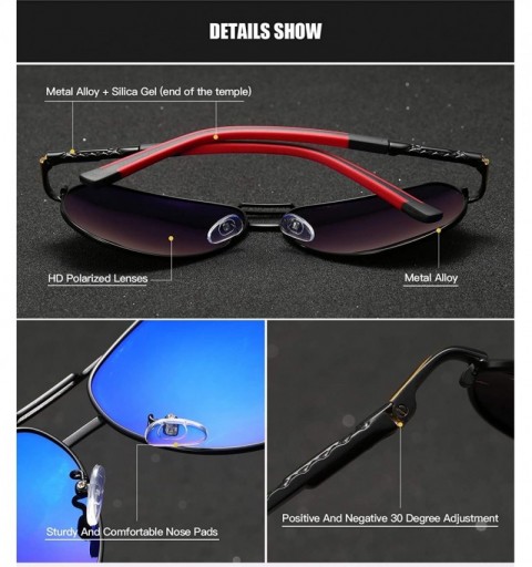 Sport Polarized Sunglasses for Men Classic Aviator Lens Alloy Frame for Driving Fishing Golf UV400 Protection - CX18AYRRY38 $...