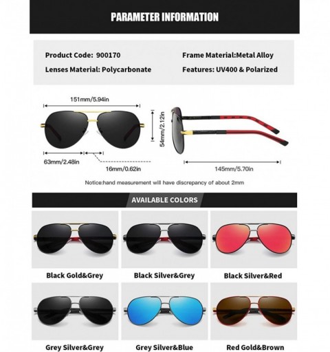 Sport Polarized Sunglasses for Men Classic Aviator Lens Alloy Frame for Driving Fishing Golf UV400 Protection - CX18AYRRY38 $...