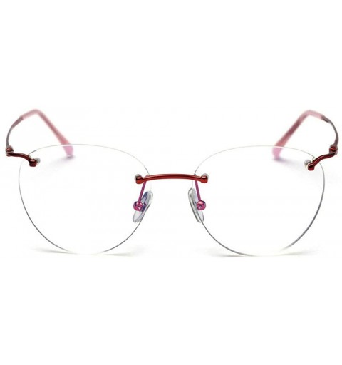 Rimless Fashion Cat Flat Mirror Rimless Glasses Frame Female Brand Designer Vintage Lady Eyeglasses Frames - C018U0ZQL6C $10.09