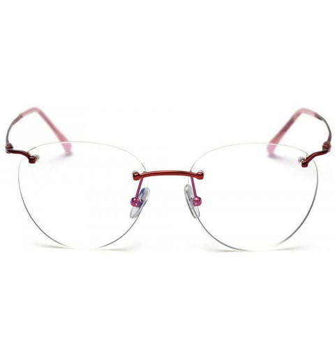 Rimless Fashion Cat Flat Mirror Rimless Glasses Frame Female Brand Designer Vintage Lady Eyeglasses Frames - C018U0ZQL6C $10.09