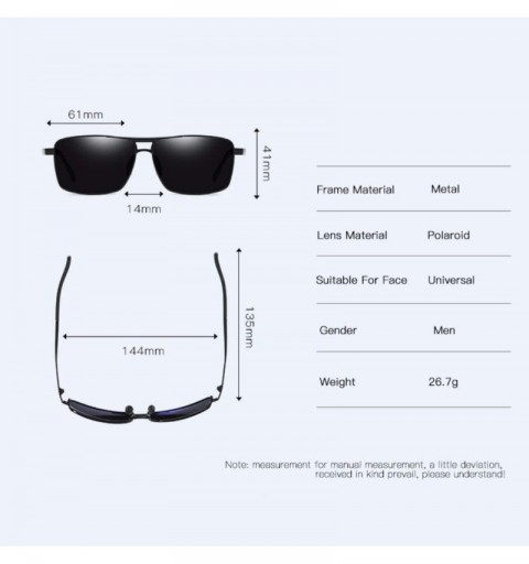 Square Men's Metal Polarizing Sunglasses European and American Square Driving Sunglasses Polarizing Glasses - C - CR18Q0ITQHG...