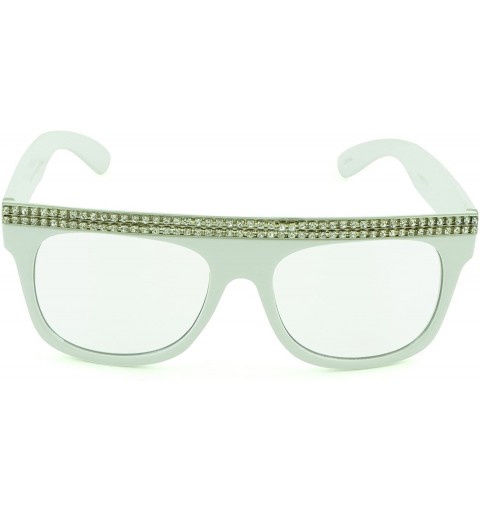 Sport Unisex Modern Bold Fashion UV Lens Sunglasses in Assorted Colors - Mogul-wht Stone - CJ129KC0S07 $20.33