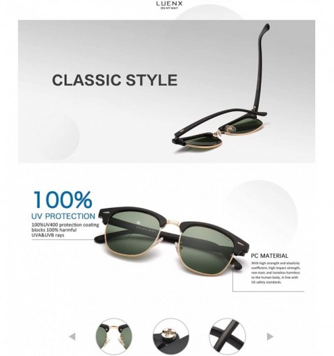 Wayfarer Mens Semi Rimless Sunglasses Polarized Womens UV 400 Protection with Case - Grey Green-(matte Frame) - CC18U7DLTTN $...