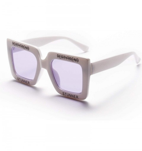 Square Unisex Sunglasses Glasses Designer Fashion - Purple - CK18AKU7SSC $14.89