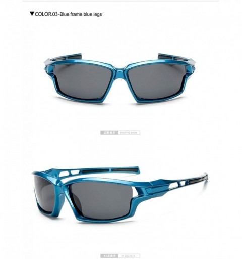 Goggle Men's Sunglasses Polarized Sun Glasses New Night Vision Goggles for Men Women - Blue Blue - CA199L3MRTO $10.55