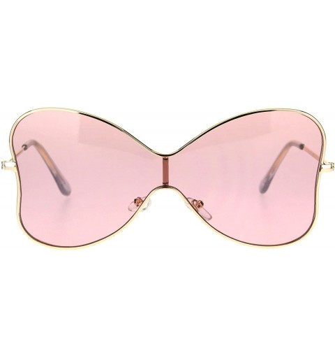 Butterfly Womens Bow Shape Butterfly Diva Shield Funk Designer Sunglasses - Pink - CM182SUZ87S $14.67