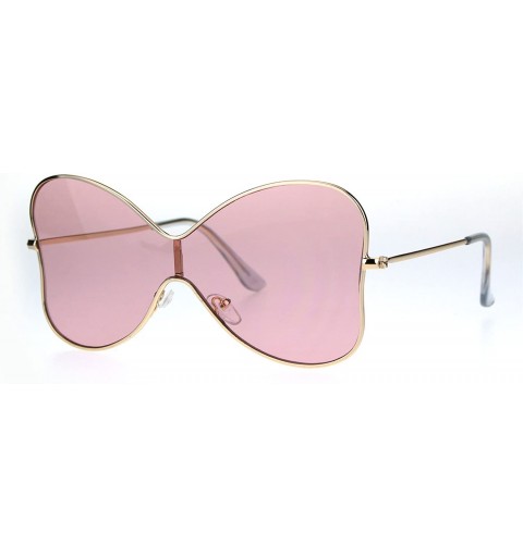 Butterfly Womens Bow Shape Butterfly Diva Shield Funk Designer Sunglasses - Pink - CM182SUZ87S $14.67