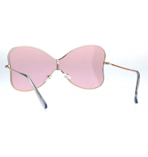 Butterfly Womens Bow Shape Butterfly Diva Shield Funk Designer Sunglasses - Pink - CM182SUZ87S $14.67