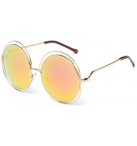 Round Unisex Trendy Round Sunglasses - Vintage Sunglasses Retro Sunglasses Beach Circle Glasses for Driving Fishing - G - CB1...