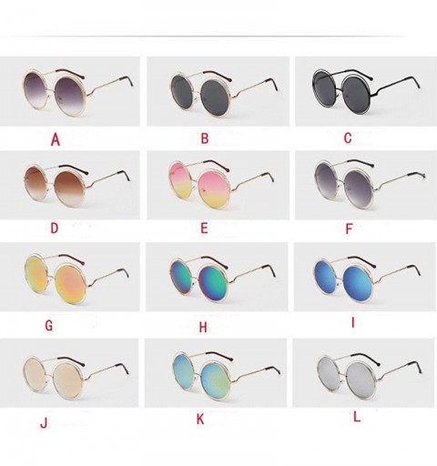 Round Unisex Trendy Round Sunglasses - Vintage Sunglasses Retro Sunglasses Beach Circle Glasses for Driving Fishing - G - CB1...