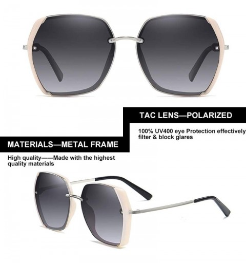 Square Women Sunglasses Oversized Fashion Woman Shades UV Protection WS008 - Beige Frame - CN17Z4NYIGE $10.49