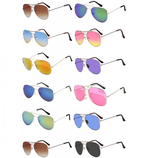 Aviator Classic Aviator Sunglasses Aviator_Mix_Colored_Lens - CM182RYZZ5U $33.19