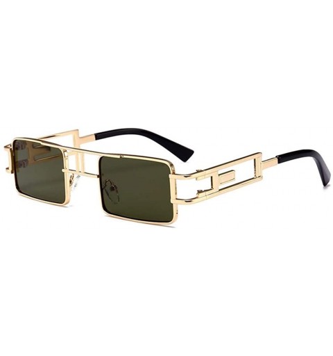 Square Hollow Legs Square Sunglasses for Women and Men Small Size Alloy Frame Sun Glasses UV400 - C9 Gold Pink - CV198GC9R3U ...