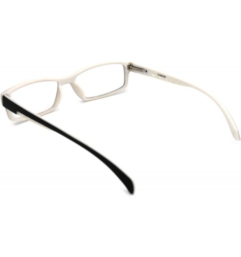 Rectangular Soft Matte Black w/ 2 Tone Reading Glasses Spring Hinge 0.74 Oz - R1 Matte Black Matte White - CJ18WYDC7TA $16.59