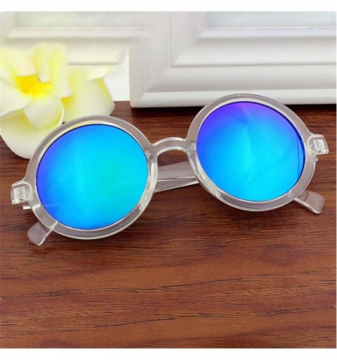 Round Vintage Round Sunglasses Women Classic Retro Coating Sun Glasses Female Male Sun Glasses - Silver - CZ18WC3YXH2 $23.97