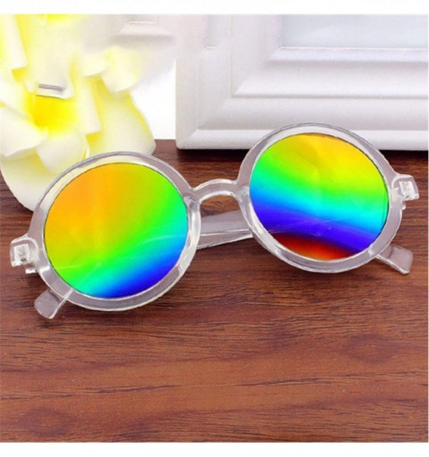 Round Vintage Round Sunglasses Women Classic Retro Coating Sun Glasses Female Male Sun Glasses - Silver - CZ18WC3YXH2 $23.97