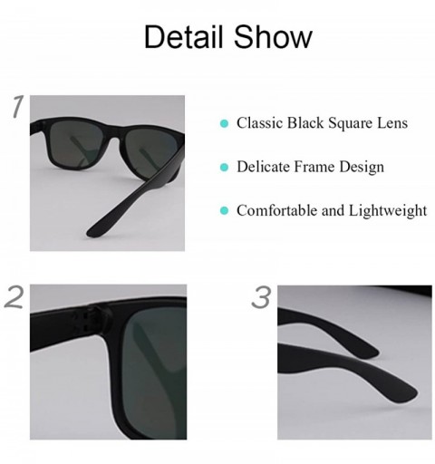 Square SOARIN Sunglasses Reflective Mirror for Women Black Square Rimmed Colorful Lens - Red - CB182I0ELY8 $7.95