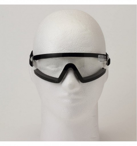 Goggle Wrap Around Sunglasses - Black Frame/Clear Lens - CS113Q4MMTB $17.35