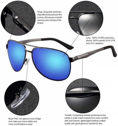 Premium Aluminum Classic Polarized Sunglasses Aviator Double Bridge ...