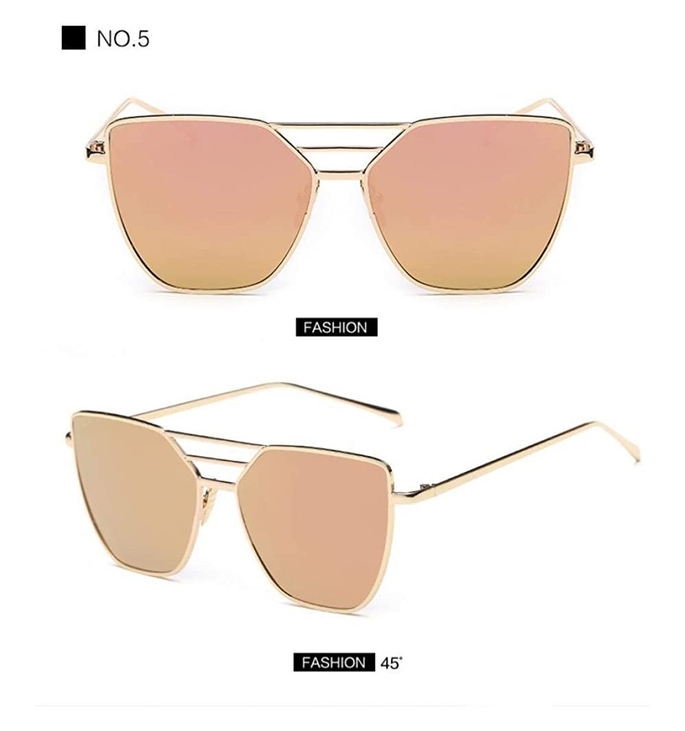 Aviator Luxury Sunglasses Women Brand Desinger Metal Mirror Sun Glasses For Women 1 - 5 - CF18XE9TUZS $8.22