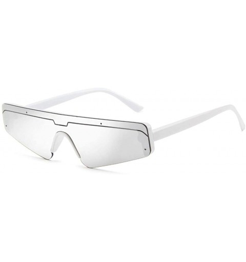 Square Unisex Men Women Slender Square Small Frame Sunglasses Retro Fashion Sunglasses - Silver - C018TDKEQYW $7.98