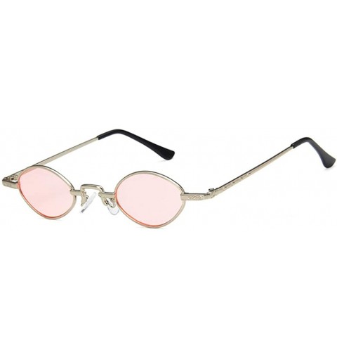 Oval Unisex Sunglasses Retro Silver Pink Drive Holiday Oval Non-Polarized UV400 - CY18RH6TH5L $7.82