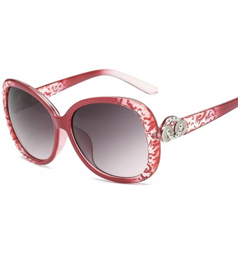 Sport Vintage Polarized Sunglasses for Women PC Resin UV 400 Protection - Red Floral - CV18SZUH2H0 $31.96