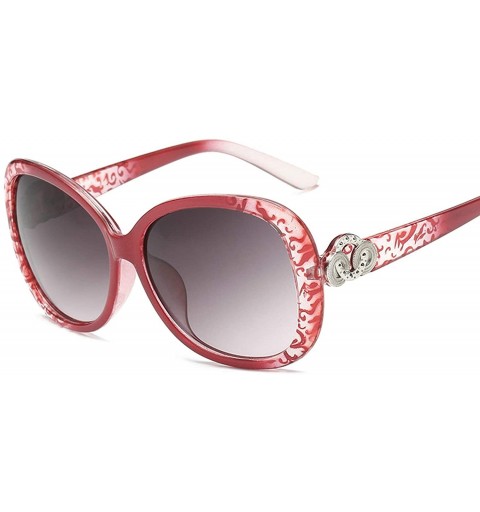 Sport Vintage Polarized Sunglasses for Women PC Resin UV 400 Protection - Red Floral - CV18SZUH2H0 $11.94