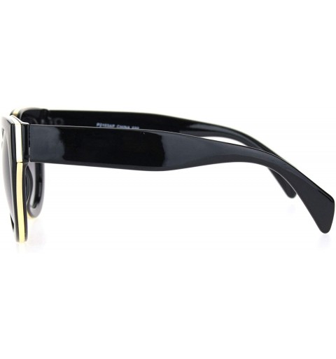 Round Womens Mod Boyfriend Fashion Minimal Plastic Sunglasses - Black Smoke - CS18OD385KT $14.79