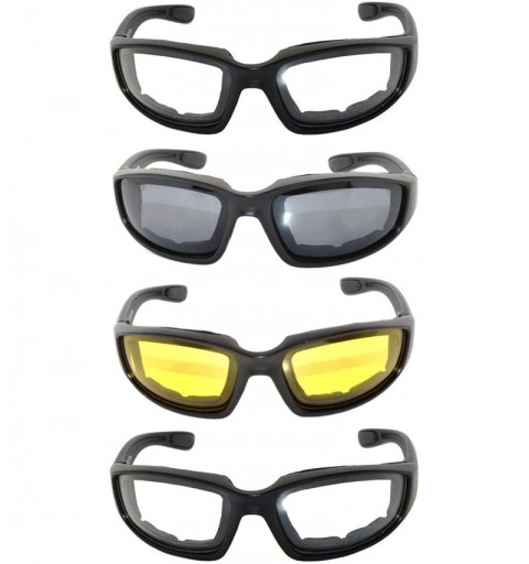 Goggle Riding Glasses - Clear Yellow Smoke (4 Pack) - CQ127HAQOYH $16.75