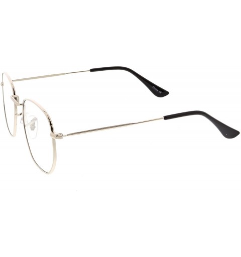 Square Modern Geometric Metal Slim Arms Colored Tinted Flat Lens Hexagonal Sunglasses 51mm - Silver / Clear - CK1844SLRG9 $12.50