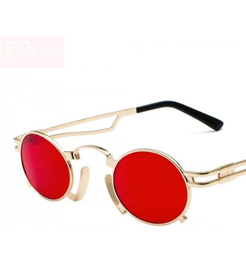 Aviator Fashion Punk Sunglasses Women/Men Classic Metal Vintage Sun Glasses Black Black - Gold Yellow - C318Y2ODTQE $15.82