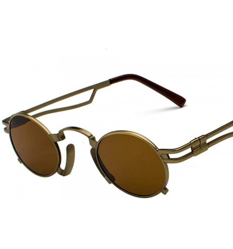 Aviator Fashion Punk Sunglasses Women/Men Classic Metal Vintage Sun Glasses Black Black - Gold Yellow - C318Y2ODTQE $15.82