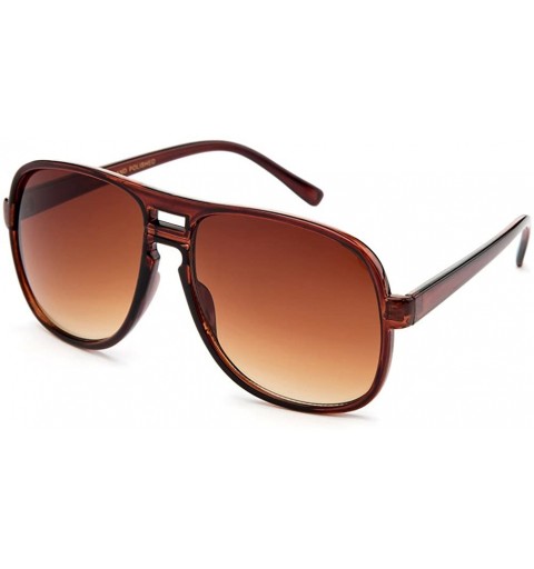 Sport "Cali" Retro Carrera Style Light Weight Mirrored Sunglasses - Brown - C112GW0OXUB $10.68