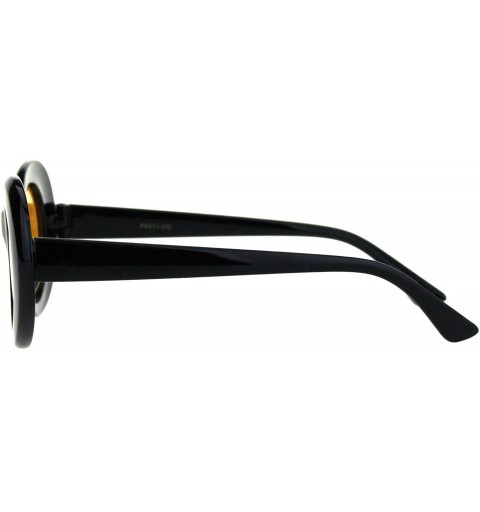 Goggle Womens Round Oval Glitter Lens Thick Plastic Mod Retro Sunglasses - Black Orange - CK18H0QT6DQ $10.39