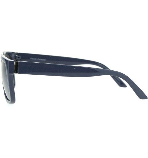 Rectangular Unisex Sunglasses Stylish Rectangular Designer Retro Fashion Shades UV 400 - Navy Silver - CT1880K0SIA $10.54