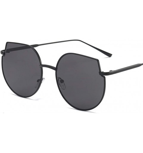Cat Eye Fashion Summer Irregular Cat-eye UV400 Frame Sunglasses for Summer - Black Frame Black Lens - CV18WU3W8SK $12.54