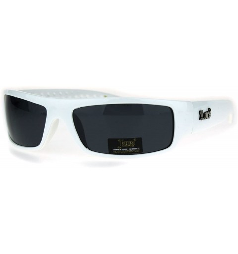 Wrap Mad Dog Hardcore Gangster Cholo Narrow Rectangular Sunglasses - White - CE1105PNQTT $9.21