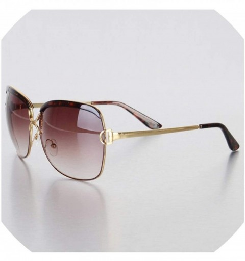 Oversized Sunglasses Women Frame Popular Luxury Brand Designer Shades Sun Glasses - Leopard - CT18W6UYYLG $22.04