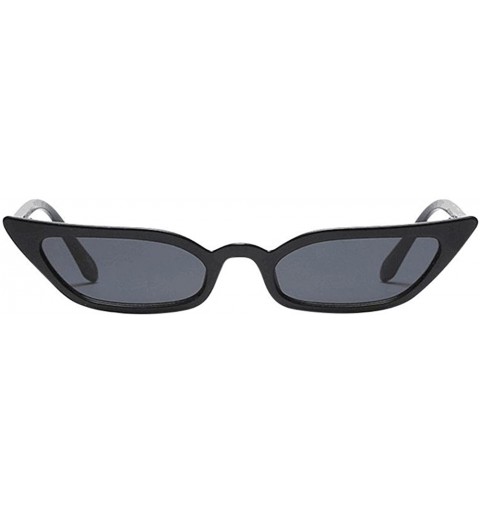 Aviator Fashion Women Glasses Vintage Cat Eye Sunglasses Ladies Small Frame UV400 Eyewear - Black - CO196HESM8Q $21.86