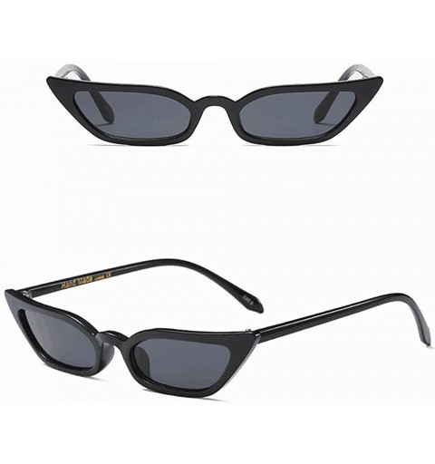 Aviator Fashion Women Glasses Vintage Cat Eye Sunglasses Ladies Small Frame UV400 Eyewear - Black - CO196HESM8Q $9.30
