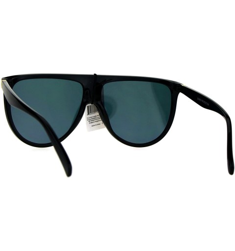 Oval Retro Fashion Unisex Sunglasses Half Oval Frame Mirror Lens UV 400 - Black (Pink Mirror) - C9189YLASHY $7.81